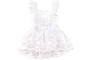 Newborn Baby Girl Boho Outfits Infant Lace Tulle Ruffle Bubble Romper Dress Jumpsuit Bodysuit Photoshoot Clothes