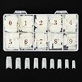 Beuniar Acrylic Nail Tips Natural 500Pcs French Artificial False Tip for Manicure Nails Art Salons & Home DIY