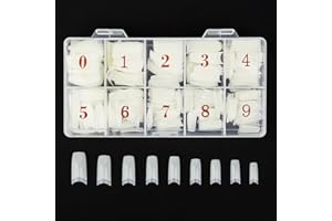 Beuniar Acrylic Nail Tips Natural 500Pcs French Artificial False Tip for Manicure Nails Art Salons & Home DIY