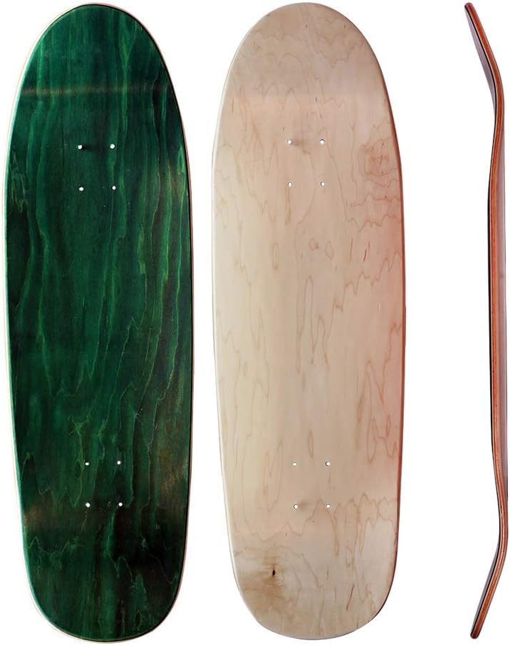 Skateboard Collective Shaped Blank Skateboard Deck Random Top/Natural Bottom, Self-Customizable Skateboard Deck, 7-Ply Maple Construction, Random Topsheet Color