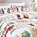 WONGS BEDDING Christmas Quilt Set King Rustic Christmas Tree Snowman Cardinal Holiday Wreath Pattern Bedding Solid Bedspread Coverlet with 2 Pillow Shams for All Season, Soft Microfiber Quilt 103