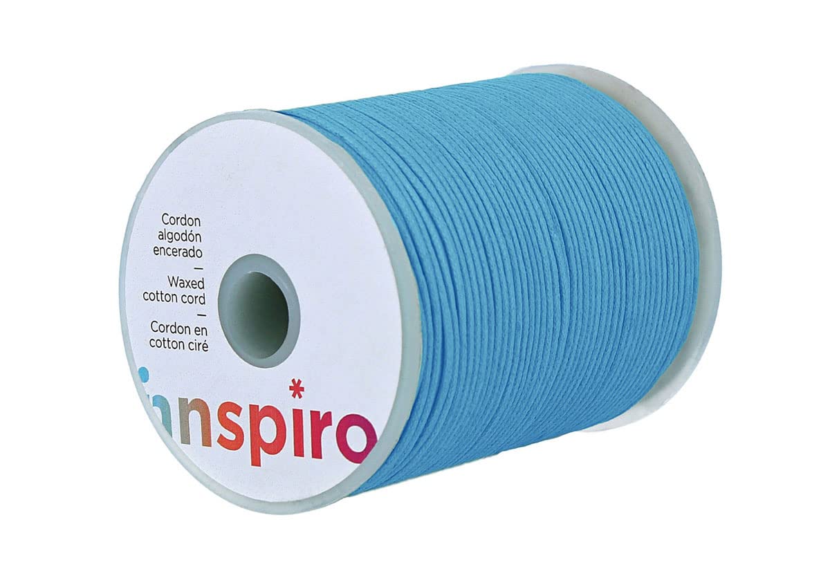 Cotton cord Waxed Fine Sky Blue 1.5 mm. 100 m.