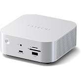 Satechi Thunderbolt 5 CubeDock with Built-in NVMe SSD Enclosure, Silver | USB-C Docking Station, 80/120Gbps USB4 v2, 140W Charging, Up to 8K Display, 2.5GbE, 10Gbps Type-A/C, Active Cooling