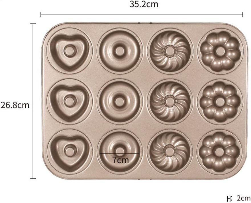 KMNKN Cake Mould Donut Mould oven household non-stick Cupcake Mould paper cup baking pan,J