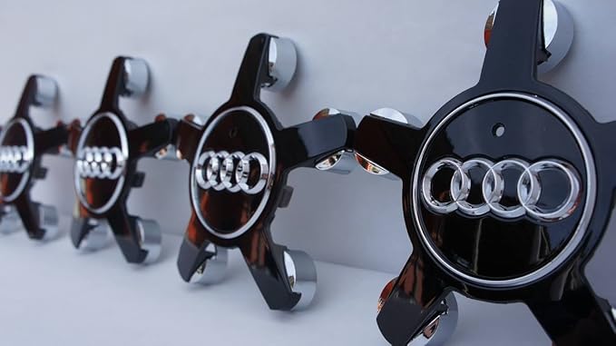 4x Audi Star Felgendeckel 72mm Nabendeckel Nabenkappe wheel centre caps neu schwarz