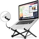 Portable Laptop Stand,Hizek Foldable & Adjustable Notebook Holder Eye-Level Ergonomic Lightweight Compact Universal Fit for PC Macbook Computer Black