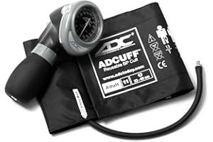 ADC Diagnostix 703 Professional Palm Style Aneroid Sphygmomanometer with Adcuff Nylon Blood Pressure Cuff, Adult, Black