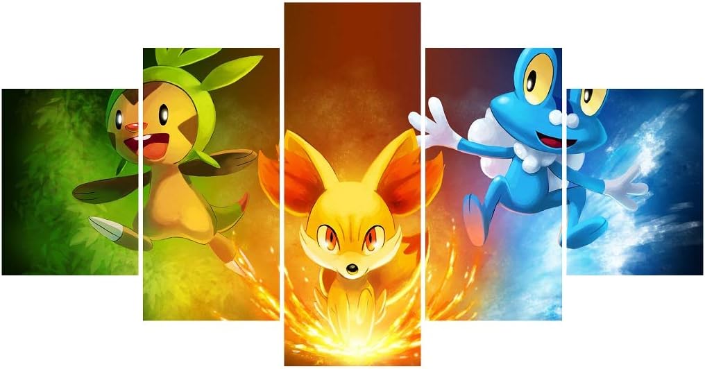 Hunbeauty art Pokemon Poster Unframed Canvas Prints Anime Posters for Bedroom Decorations