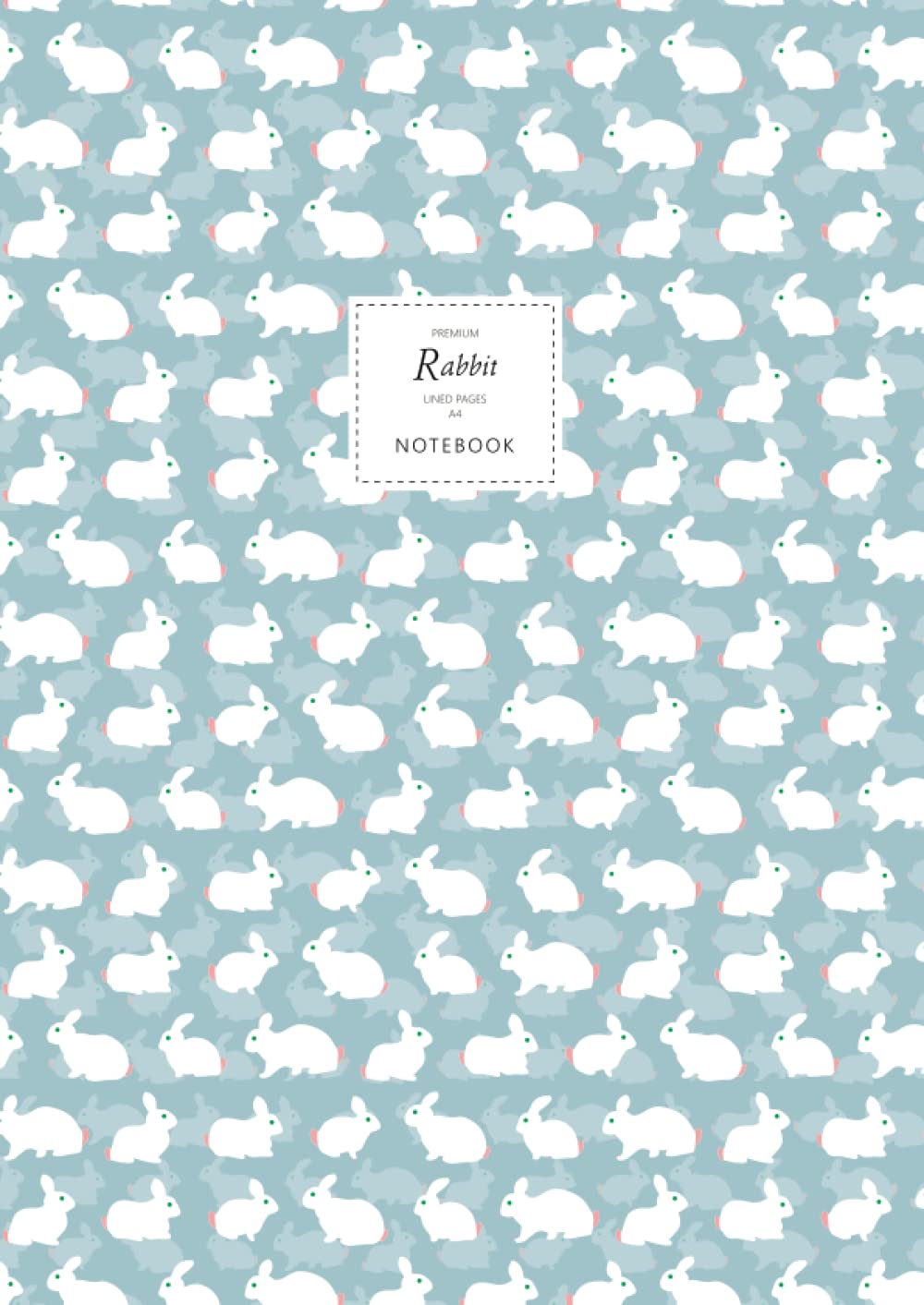 Rabbit Notebook - Lined Pages - A4 - Premium: (Ocean Grey Edition) Fun notebook 192 lined pages (A4 / 8.27x11.69 inches / 21x29.7cm)
