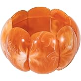 Coiris Chunky Bracelets for Women Acrylic Stretchable Cuff Vintage Bangle Resin Stretch Bracelets Colorful Thick Jewelry