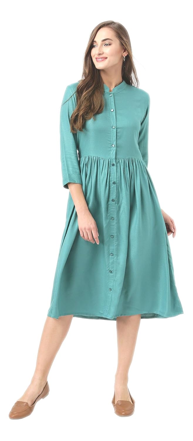 marie claire women's a-line dress (mc59a--xl, green, x-large)
