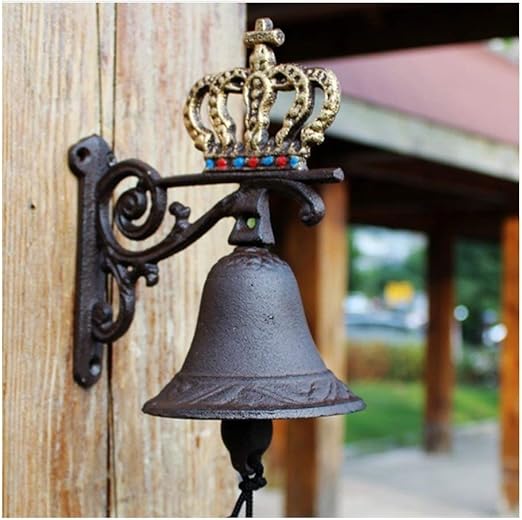 Qilo Timbre De La Puerta Jardin Granja Hierro Signo Del Anillo De Bell De Puerta Montaje En Pared Del Timbre De Metal Rustico Dinner Bell Decorativo Yard Sign Amazon Es Hogar