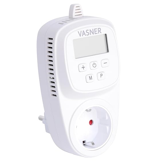 VASNER Universal-Thermostat VUT35 – das programmierbare Steckdosen-Thermostat, 3 Schnellwahlsets, Frostschutz, 0,5°C Temperat