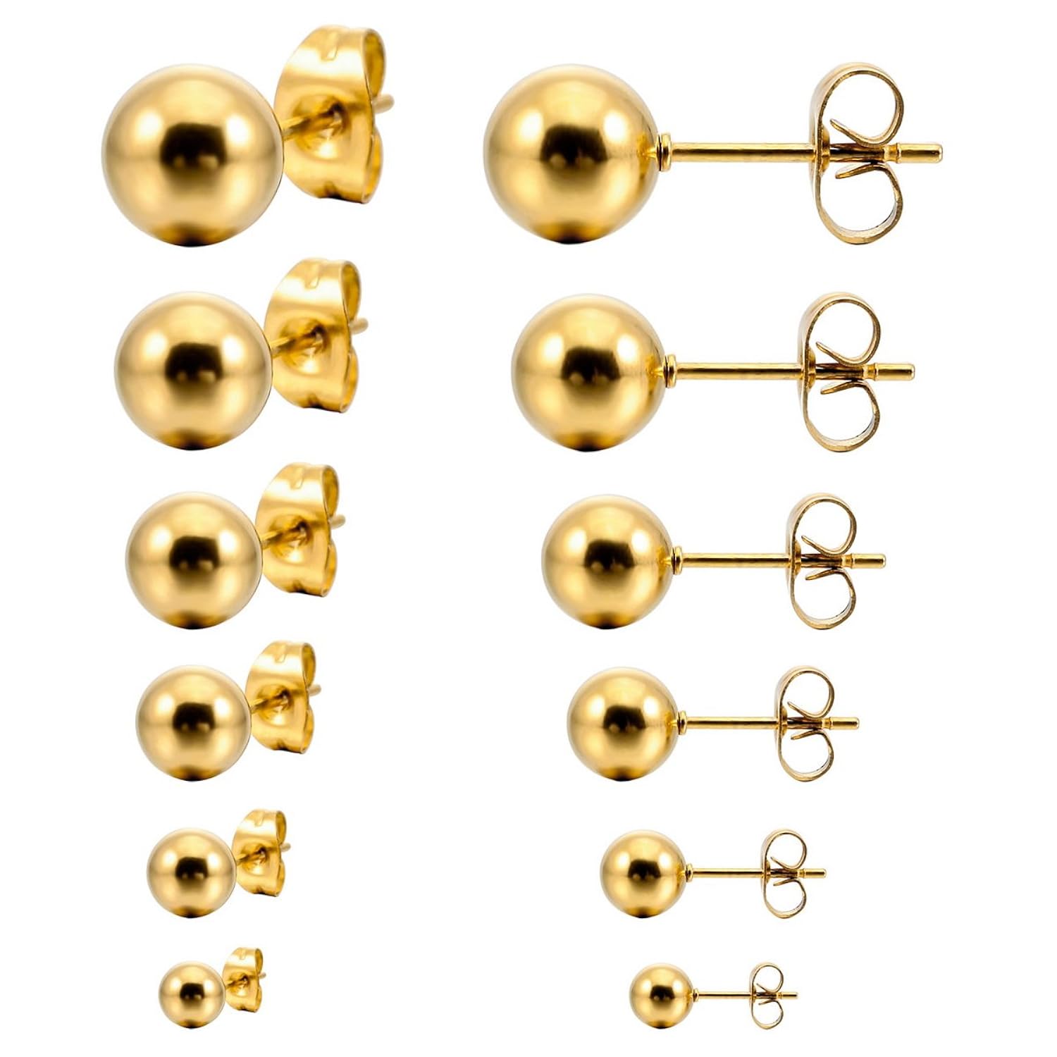 MunkiMix ~mm Pieza Acero Inoxidable Semental Pendientes Bola Bead Bola Conjunto Set