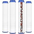 Luxsego Shower Head Filters for Skin Care Shower Head, 4 PCS PP-Cotton Filter Cartridge with Replacement Mineral Filter Beads(1oz), Ideal for Hydro Jet Filtered Showerhead Purify Hard Water