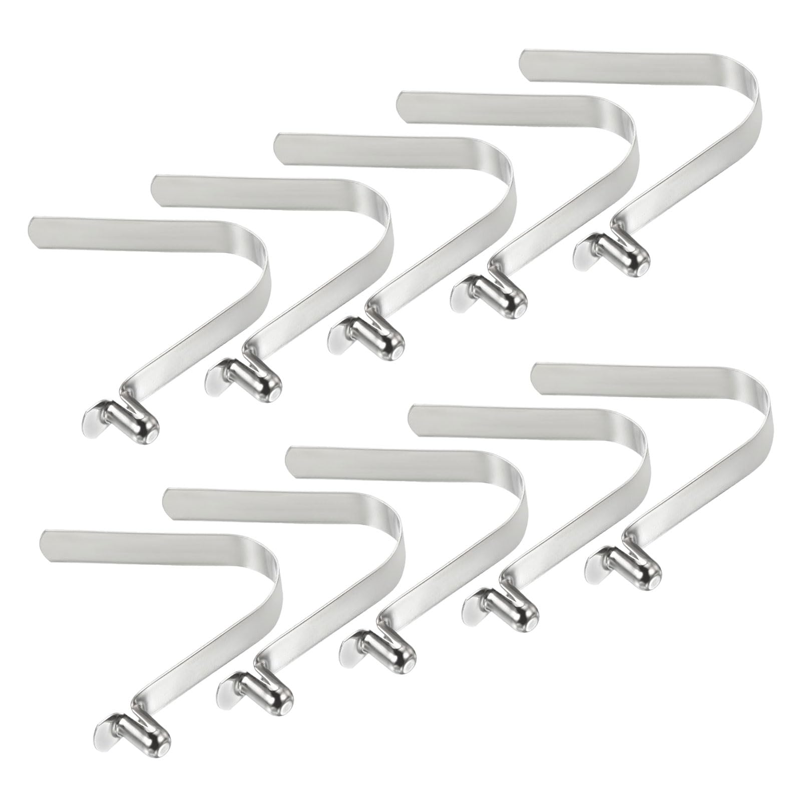 PATIKIL 10x6mm Kayak Paddle Snaps, 10 Pack Tent Pole Clips Steel V Shaped Single Pin Push Button Spring Clips Lock Tube Pole Clips for Camping Awning