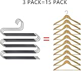Skroad 3 Pack Trouser Hanger Space Saving S-Type Non-Slip Stainless Steel view 8