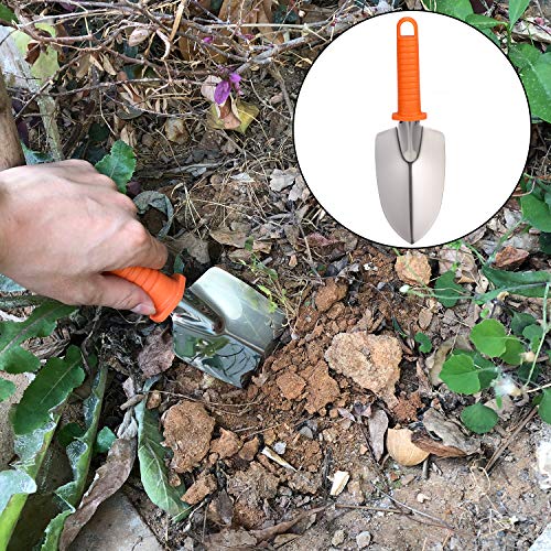 xderlin Garden Tools Set, Gardening Gifts Stainless Stee Garden Tool Set with Storage case -Garden Gifts for Men & Women (6 Pieces-Orange)
