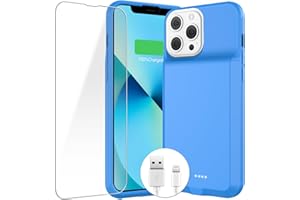 ZENEE Battery Case for iPhone 13/13 Pro/14/14 Pro, 2024 Upgraded 7000mAh Portable Extended Charger Cover Compatible with Charging Case for iPhone 13/13 Pro/14/14 Pro (6.1 inch)，Blue