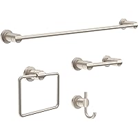 DELTA FAUCET NIC64-DN Nicoli 4-Piece Bath Hardware Set 18 to 24 in. Towel Bar, Toilet Paper Holder, Towel Ring, Towel Hook in