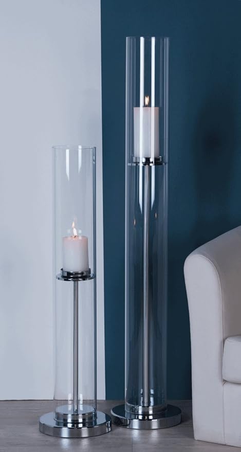 Only4you Candle Stands Silver 78 108 Cm Set Of 2 Amazon Co Uk