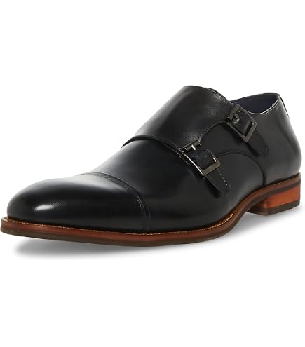 Steve Madden Covet Brown Leather Monk Strap Cap Toe Dress Shoes Mens 10 COVE02M1 Amazon.com | Steve Madden Men main image 4