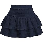 SOLY HUX Women's Y2k Ruffle Mini Skirt High Waisted Layered Flowy Skirts Travel Resort Wear