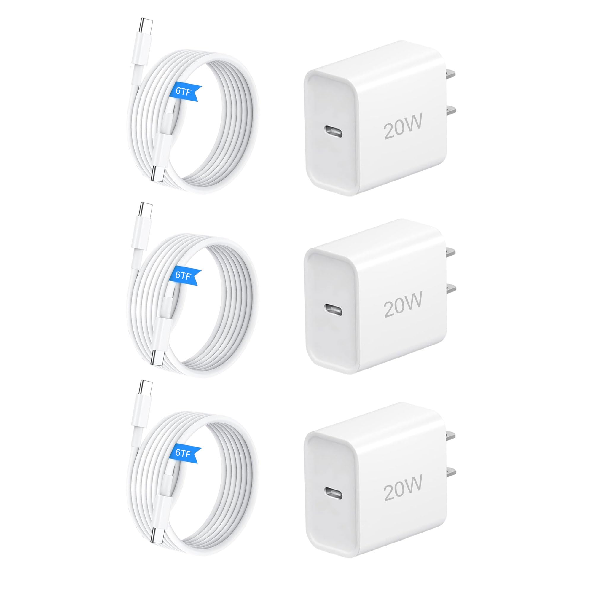 USB C Charger Block, Fast Charge Type-C Adapter, 20W USB C Wall Charger for iPhone 17/17 Pro/16/16 Pro/16 Pro Max/15/15 Plus/15 Pro/15 Pro Max