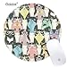 Galdas Mouse Pad Cute Funny Cat with Glasses Mousepad Black Non-Slip Rubber Base Round Mouse Pads for Computers Laptop (Updated Version)