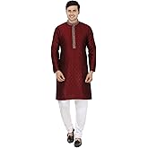 Maple Clothing Men's Kurta Pajama Poly Silk India Wedding Party Wear Apparel Guest Outfit