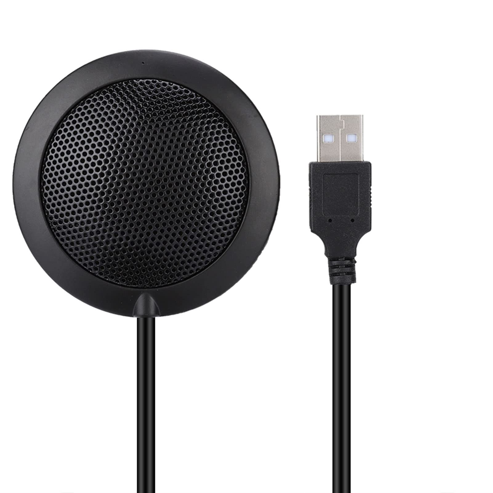 Desktop Microphone,ASHATA USB Conference Microphone M2 Wired 360° Pickup Audio Video Omnidirectional Microphone Desktop Conference Computer Microphone,Black