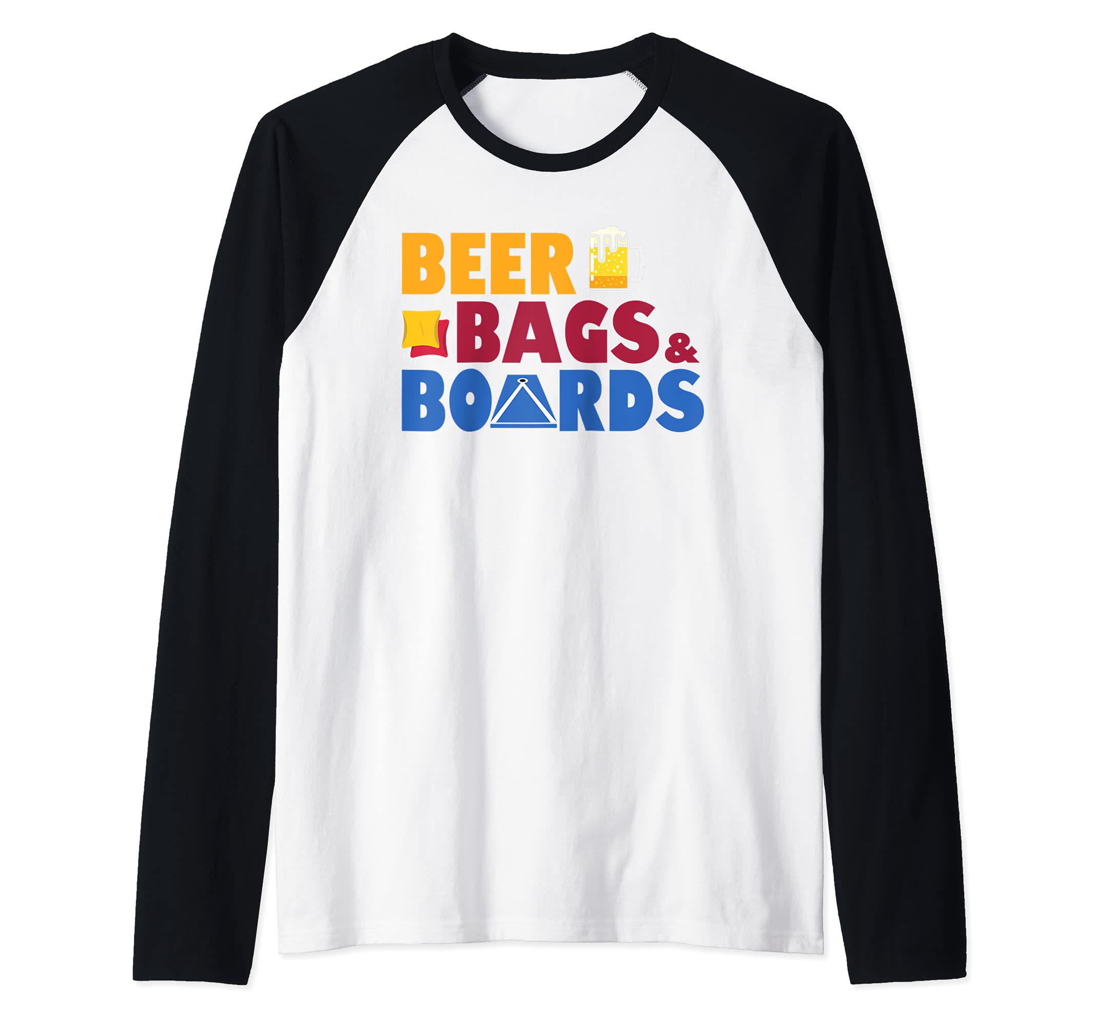 Beer Bags and Boards | Funny Cornhole Tournament Trophy Raglan Baseball Tee