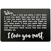 OFlyDesigns Mother and father's Day Gift for Him or Her, When I Say I Love You More Metal Wallet Card, Silver Wallet Insert Keepsake, Romantic Love Message, Anniversary & Everyday Gift