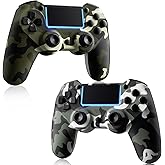 KDYGPDCT 2 Pack Wireless Controller for PS4/Pro/PS3,Wireless Remote Gamepad with 1000mAh Battery | Double Shock | Audio | 6-Axis Motion Sensor | Share Button (Green + Gray)