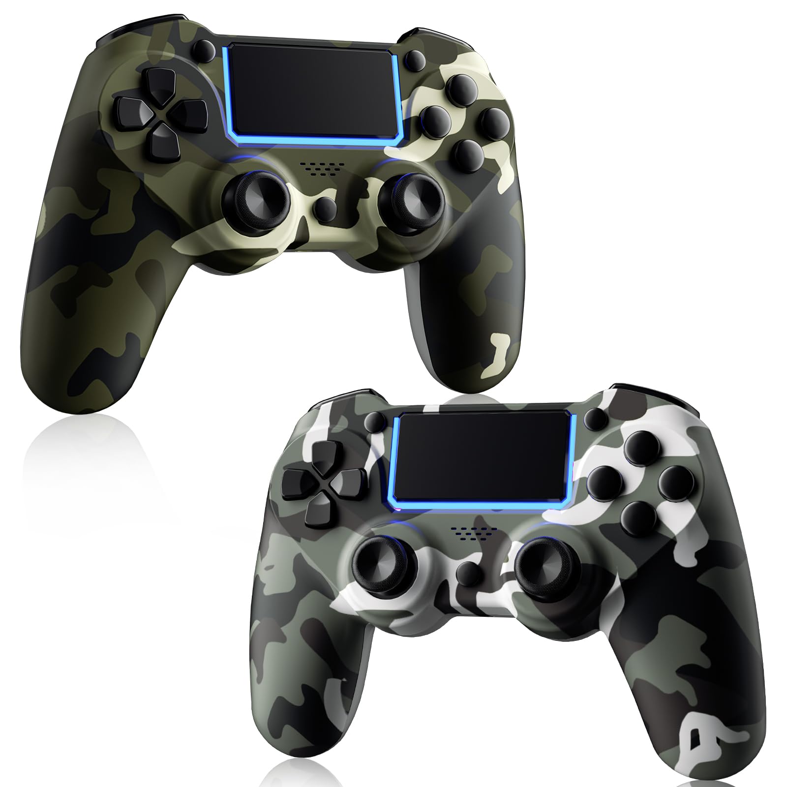 KDYGPDCT 2 Pack Wireless Controller for PS4/Pro/PS3,Wireless Remote Gamepad with 1000mAh Battery | Double Shock | Audio | 6-Axis Motion Sensor | Share Button (Green + Gray)