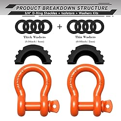 AUTMATCH D Ring Shackle 3/4" Shackles