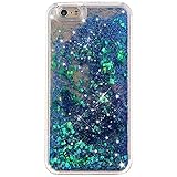 iPhone 6S Case,NSSTAR iPhone 6 Case, iPhone 6S Liquid Case,Fashion Creative Design Flowing Liquid Floating Bling Glitter Sparkle Blue Love Heart Hard Case for Apple iPhone 6S (2015)/ iPhone 6 (2014)
