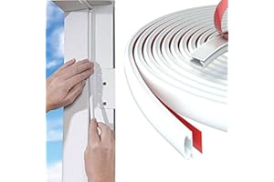 OXRQ Weather Stripping Door Seal Strip,Self-Adhesive Rubber D-Shape Door Weather Stripping Sealers for Door Frame Window Insulation Large Gap (40Ft, White)