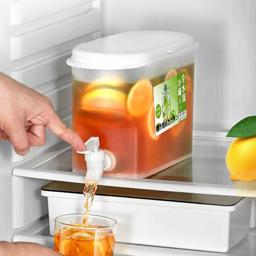 BICBLL 3.5L Large Capacity Drink Dispenser with Cones, Plastic Drink Dispenser, Iced Tea Juice Lemonade Dispenser for Outdoor Parties and Daily Use