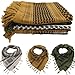 Shemagh Head Neck Scarf Tactical Military Arab Keffiyeh Desert Scarf Wrap 100% Cotton (Black&White)