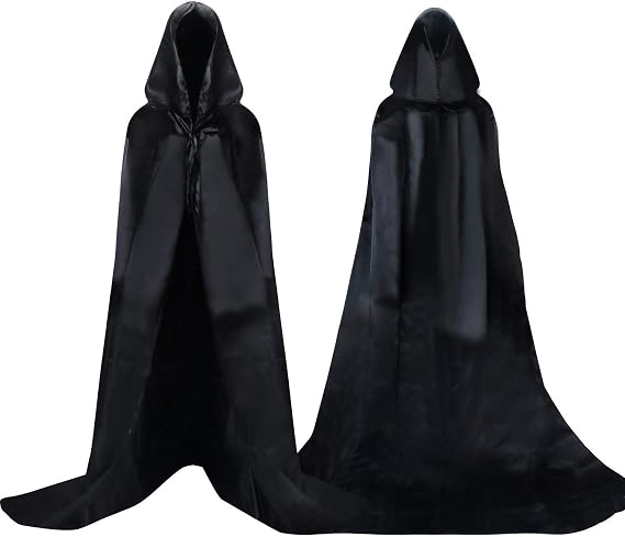 Cape Halloween Schwarzer Umhang Mit Kapuze 160cm Ha Produktbild-Vorschau 11