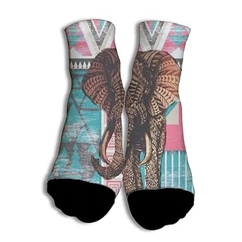 NOOU Füßlinge & Sneakersocken für Herren & Damen Unisex Atmungsaktiv socken Green Mandarin Elephant