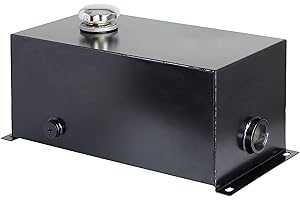 Field Tuff 5 Gallon 14 Gauge Welded Steel Hydraulic Fluid Reservoir Tank with 2 Inch Suction Port and 0.75 Inch Return Port, Black