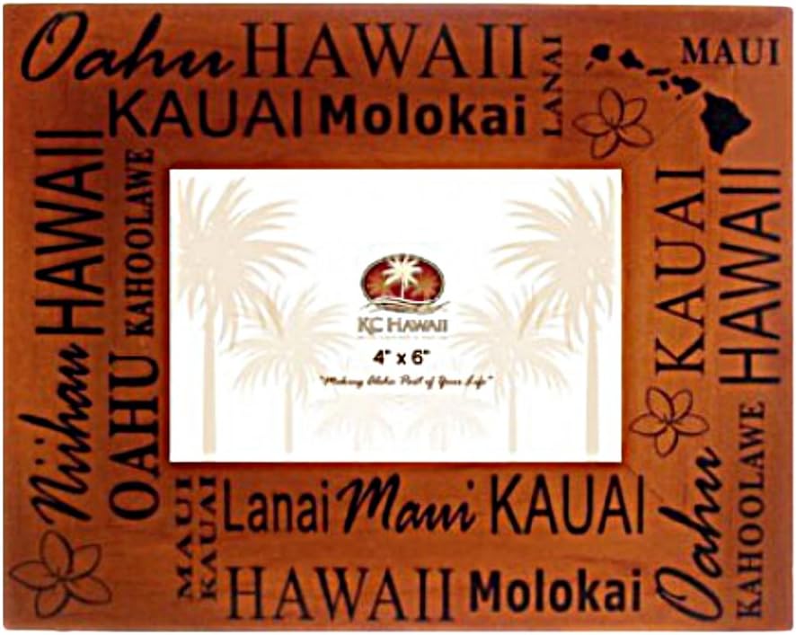 Hawaiian Islands Wooden Picture Photo Souvenir Frame 4x6