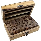 Estone 70pcs/set Wooden Box multipurpose Number Alphabet Letter Wood Rubber Stamp New