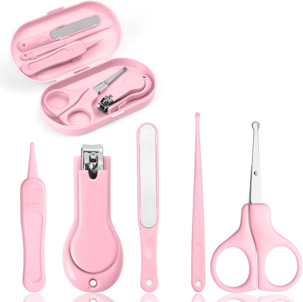 Vicloon 5-in-1 Baby Nail Kit Nail Clippers Scissors Ear Pick File Tweezers