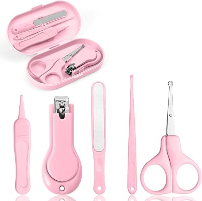 Vicloon 5-in-1 Baby Nail Kit Nail Clippers Scissors Ear Pick File Tweezers