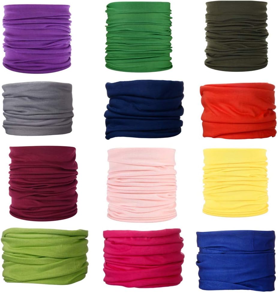 6pcs/12pcs Assorted Seamless Headbands for Men Women, Outdoor Seamless Magic scarf Elastic Bandanas for riding, motorcycling, hiking, fishing and other activities, 12 in 1 Multi-Function