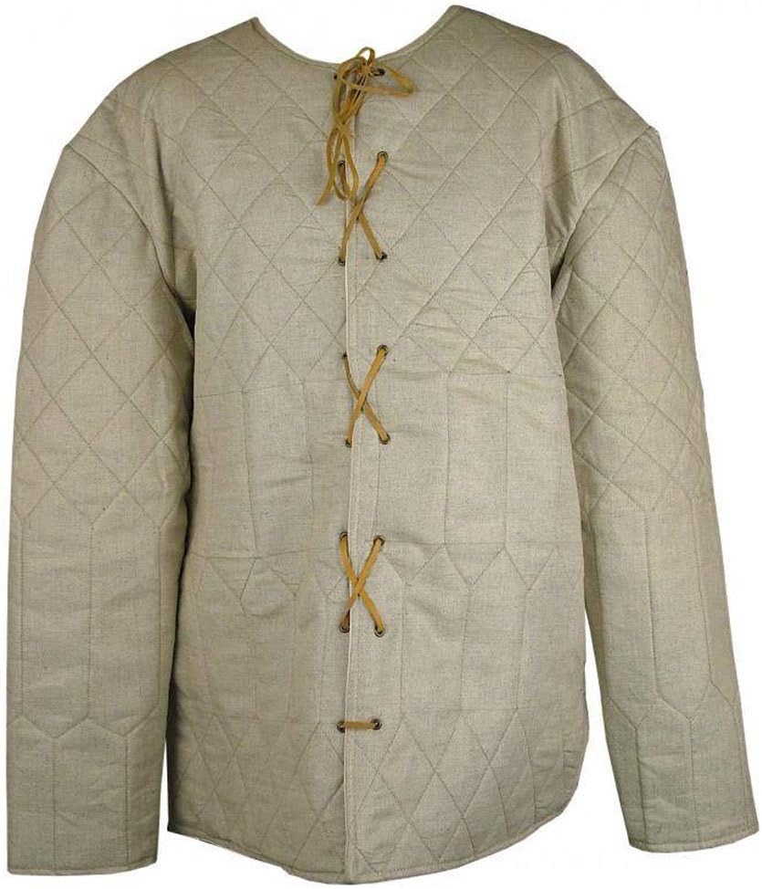 Medieval Thick Padded Camel Color Gambeson Aketon Doublet Arming Jacket Armor Armour