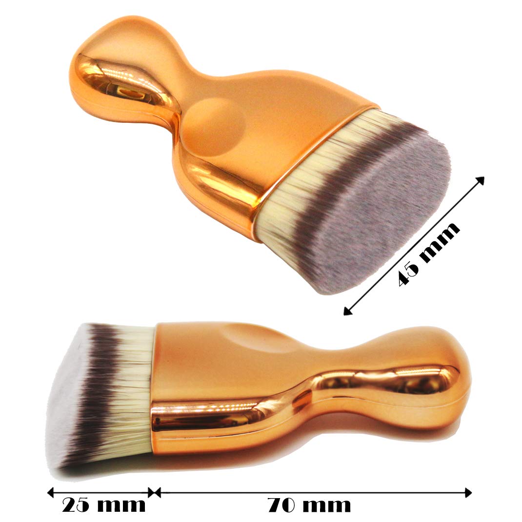 OUO Kabuki Foundation Brush, Flat Top Powder Makeup Brush, Premium Quality Synthetic Dense Bristles Face Make Up Tool For Blending Liquid Cream or Flawless Powder Cosmetics - Buffing, Stippling (A): Beauty